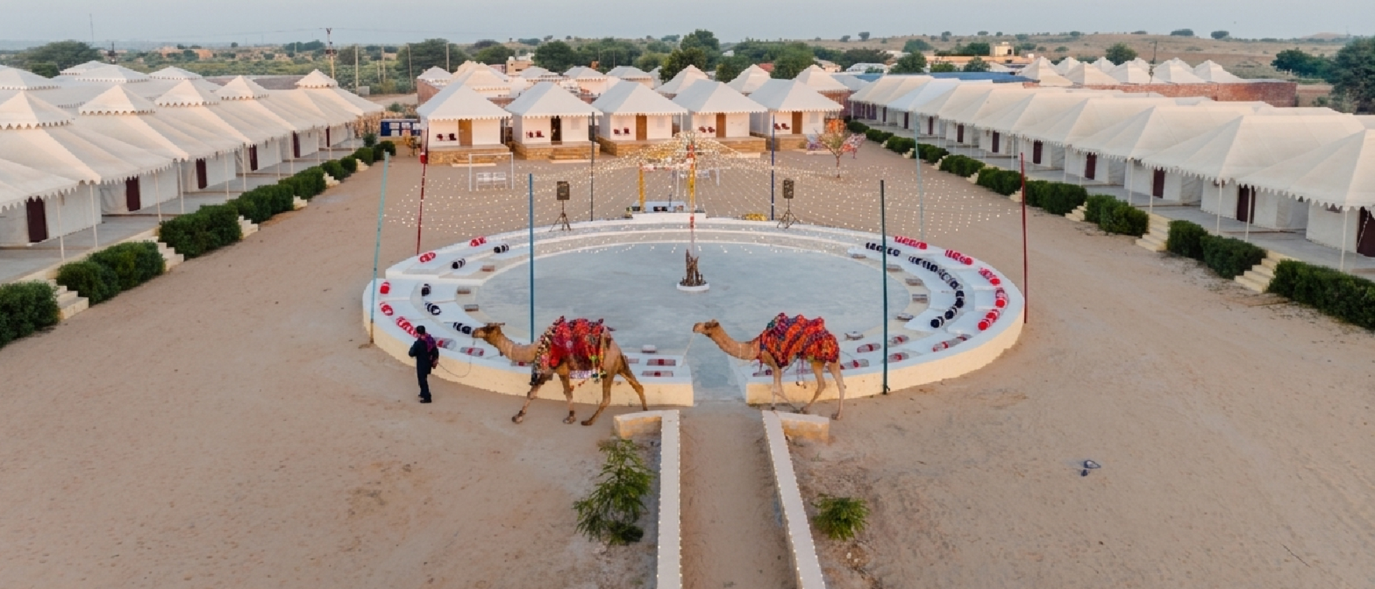 Camp in Camel Big brand desert camp